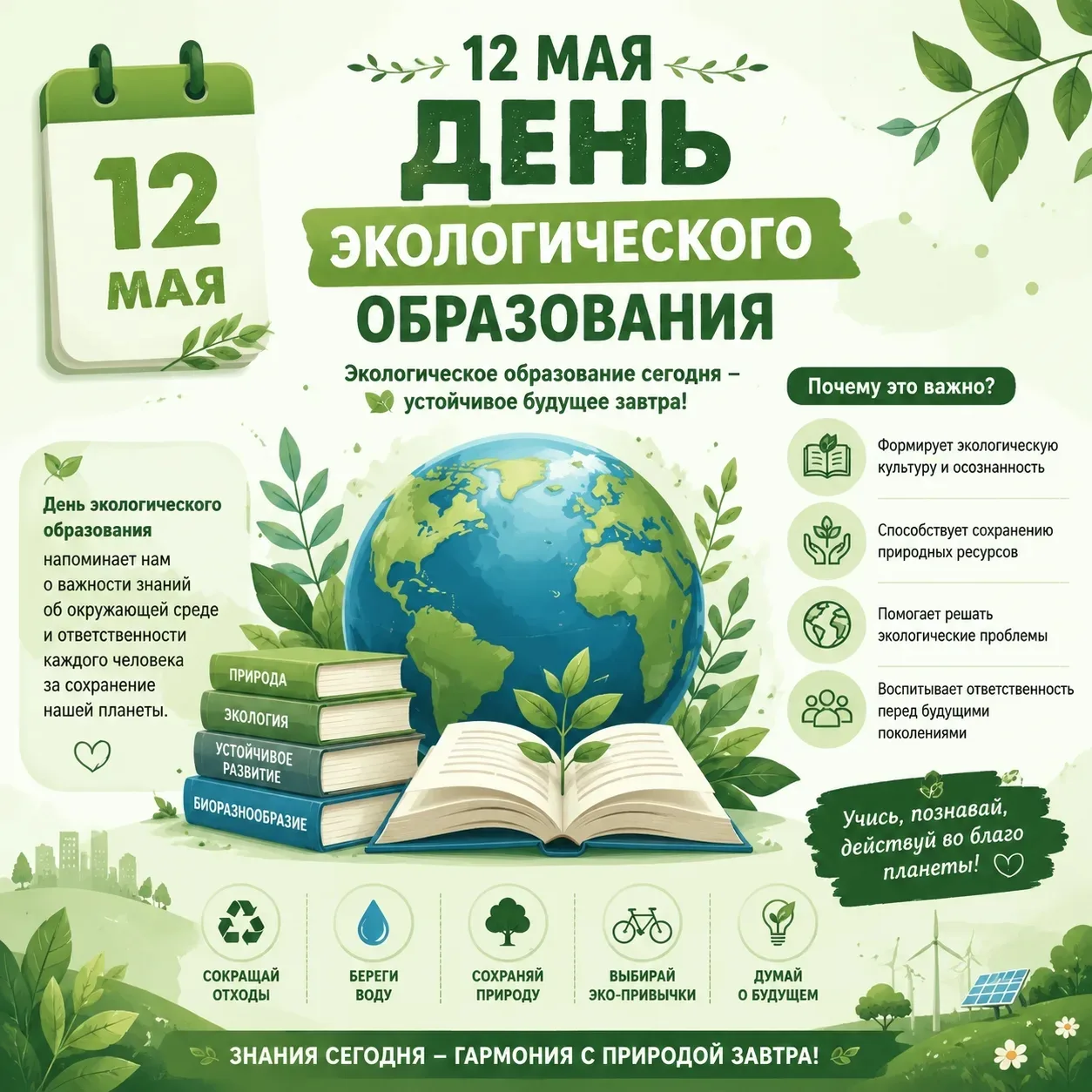 🌿 12 мая — День экологического образования! 🌍

Сегодня отличный повод вспомнить, как важно заботит
