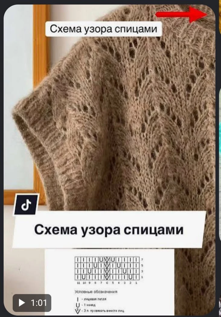 Схема узора для жилета 🌿