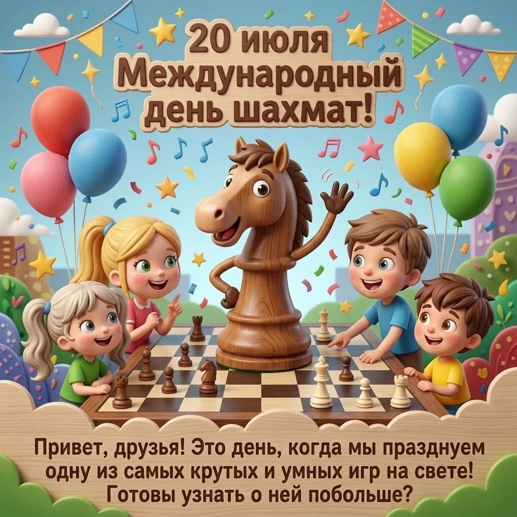 Рубрика: День в календаре!
♟️20 июля «Международный день шахмат»♟️

Дорогие родители и друзья!

♟️Се