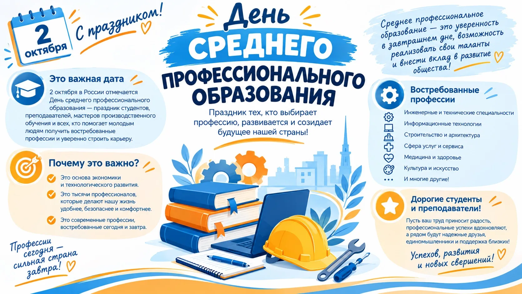 🎓 2 октября — День среднего профессионального образования