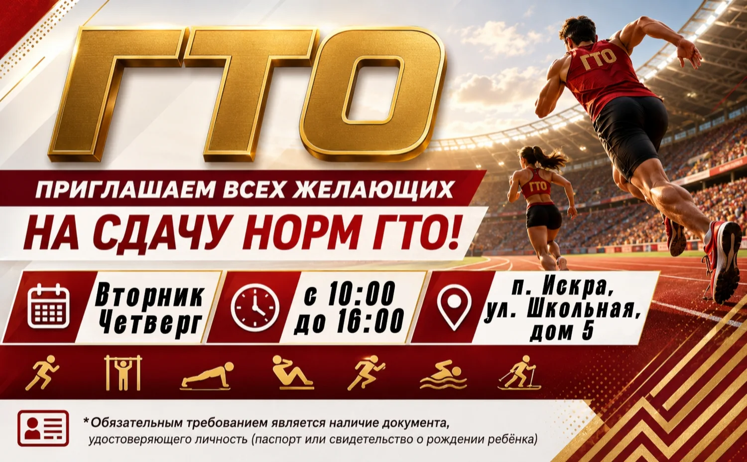 💪 Время действовать! Открыта запись на выполнение нормативов ГТО