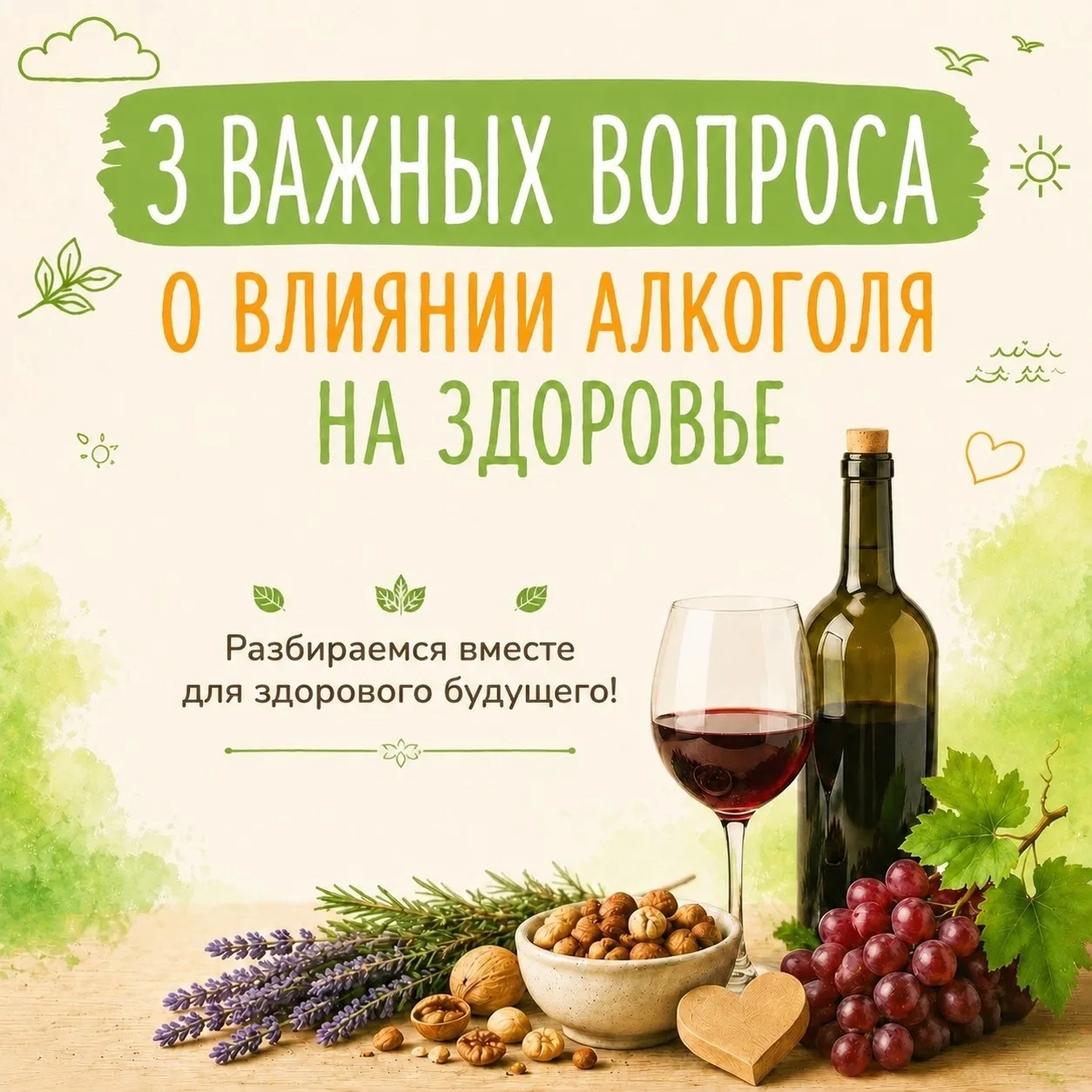 ❓3 важных вопроса о влиянии алкоголя на здоровье