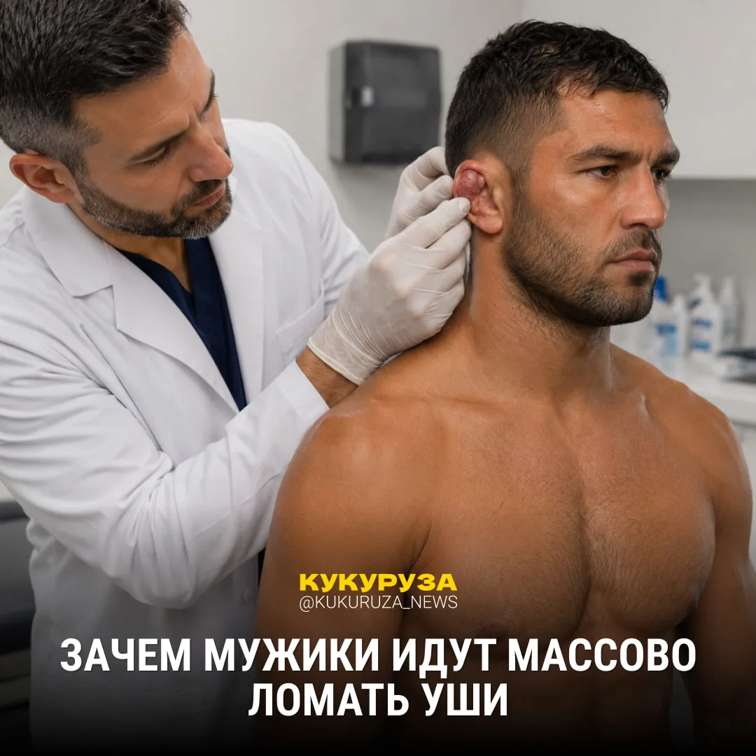 Мужики начали массово ломать себе уши, чтобы выглядеть брутальнее 😊  Так они похожи на бойцов ММА. П