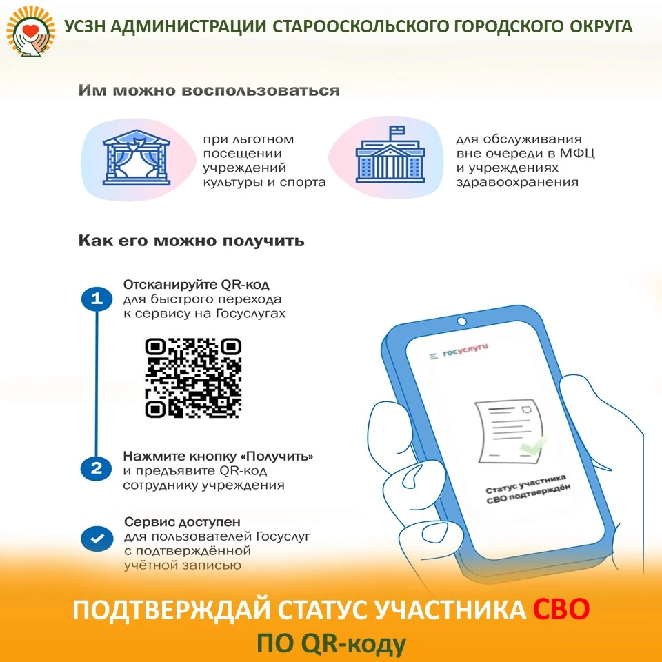 На Госуслугах появился QR-код для подтверждения статуса участника СВО