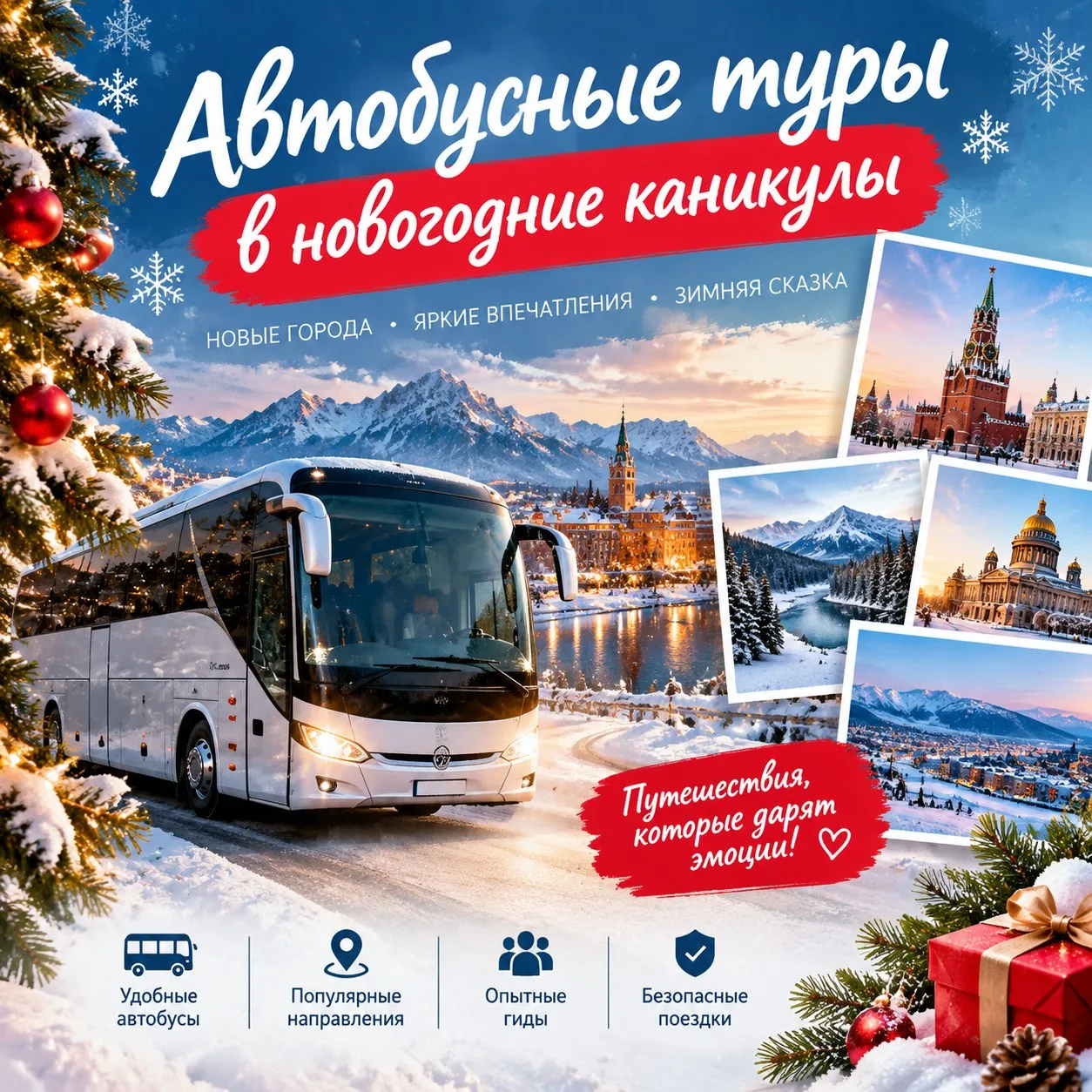 Автобусные туры на новогодние праздники 2027 года☃🎉