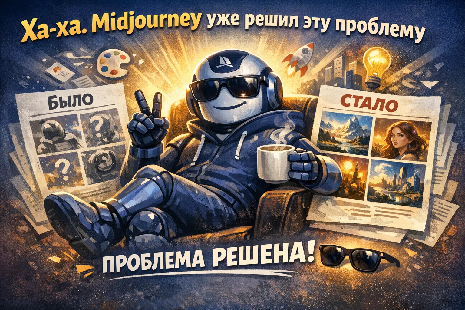 😂 Ха-ха. Midjourney уже решил эту проблему