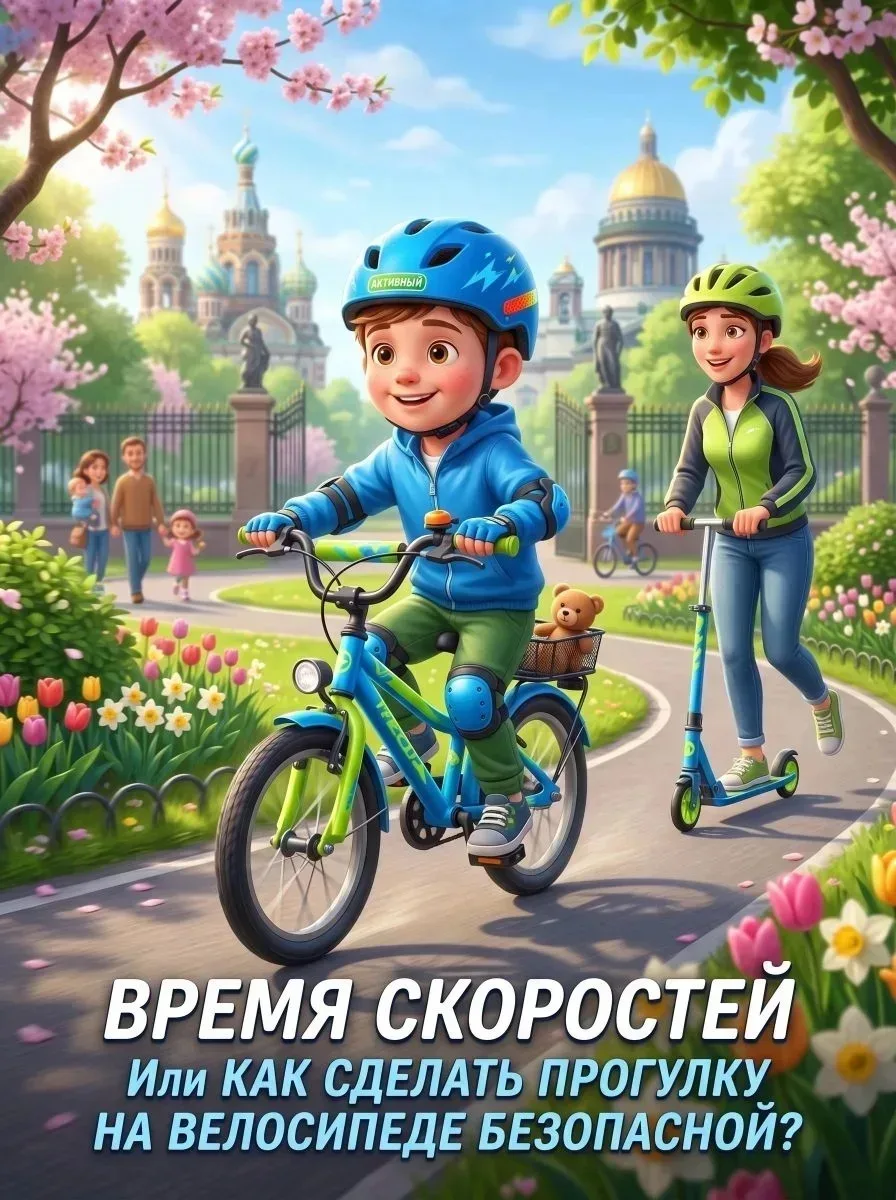 На улице тепло и сухо. И повсюду зазвучали звонки велосипедов и зашуршали колёса самока...