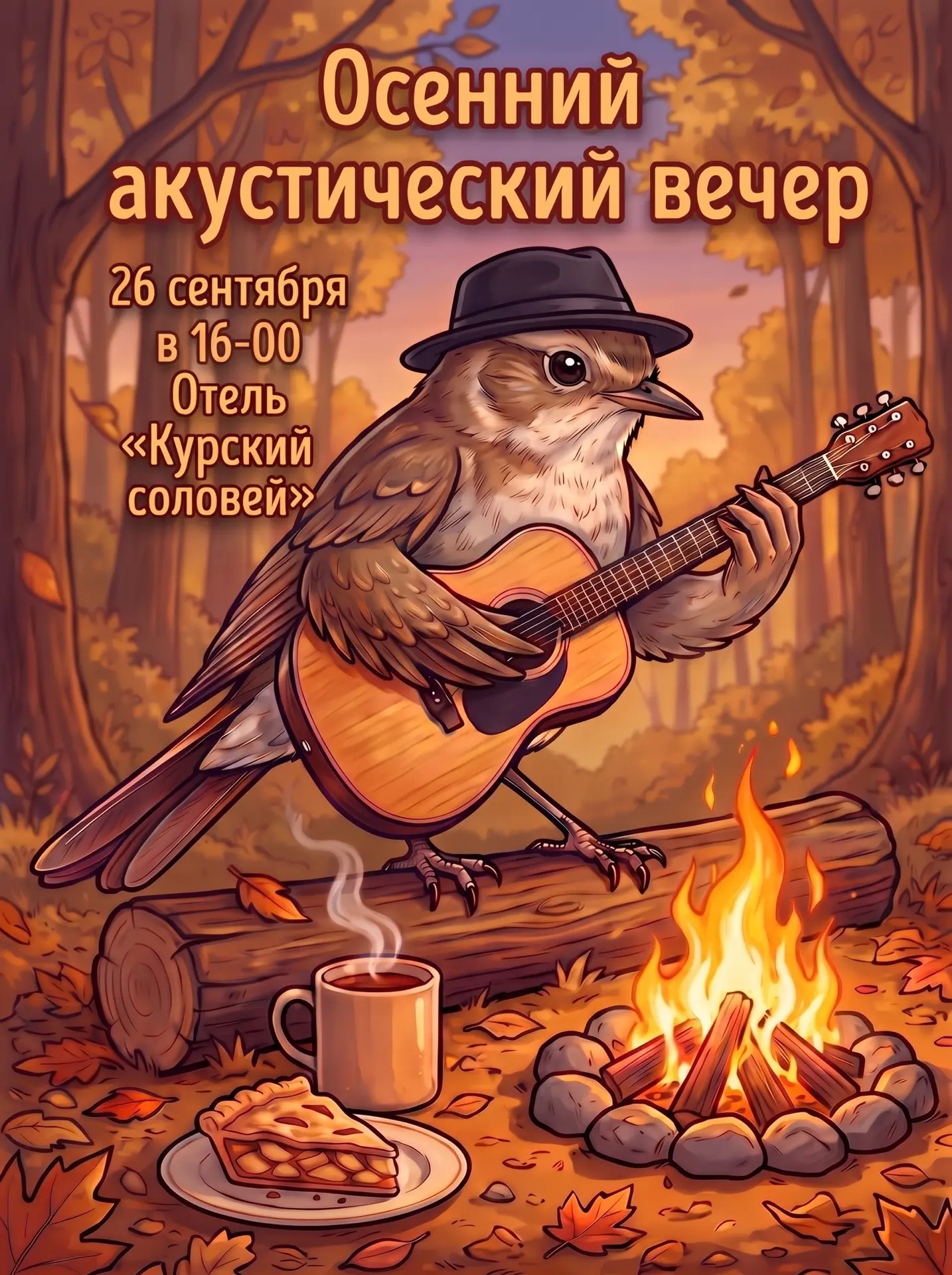 🍂 Осенний акустический вечер у костра в «Курском соловье»