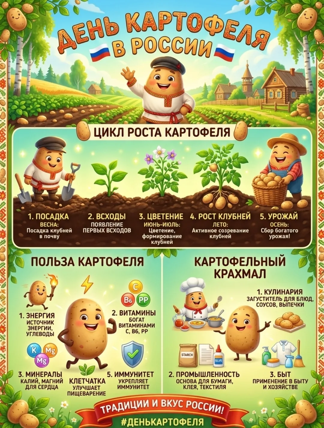 Картофель для нашей страны — это гораздо больше, чем просто еда.  Не зря его называют «...