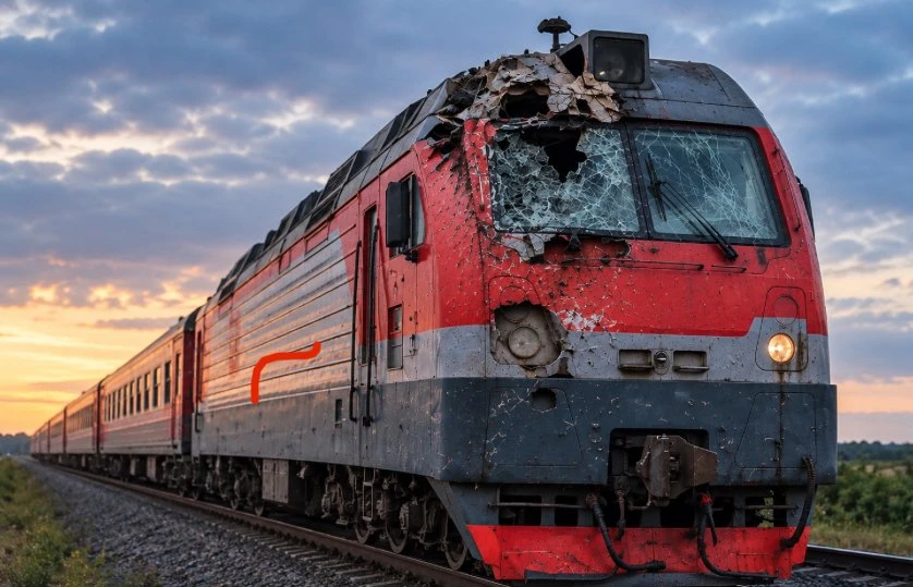 В Ростовской области обломки БПЛА повредили локомотив