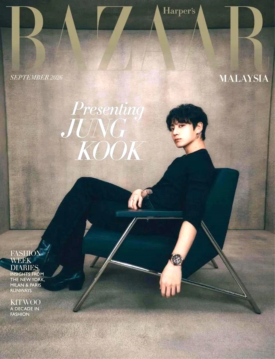 КОРОЛЬ ВЕРНУЛСЯ НА ОБЛОЖКИ: Чон Чонгук украсил сентябрьский номер Harper’s BAZAAR Malay...