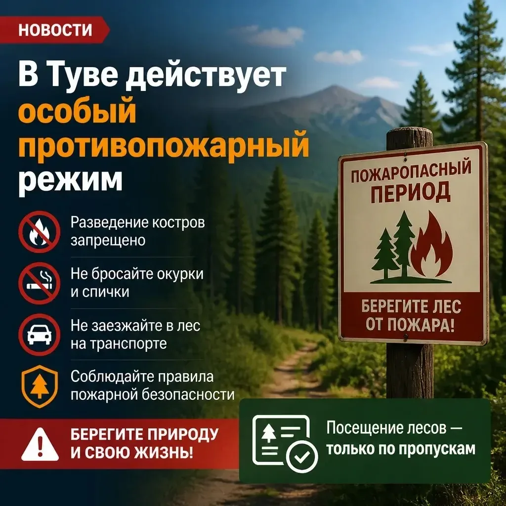 Важная информация для жителей и гостей Республики Тыва!

В связи с высоким риском возникновения лесн