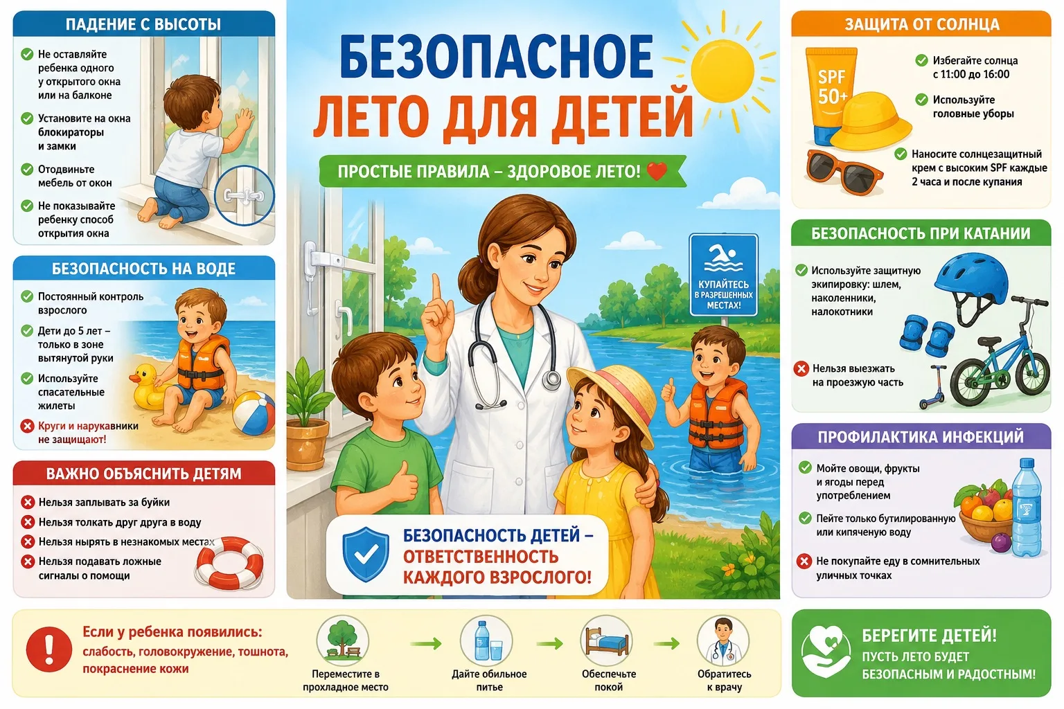☀️ Лето — это время активного отдыха, каникул и прогулок. К сожалению, именно в этот период резко во