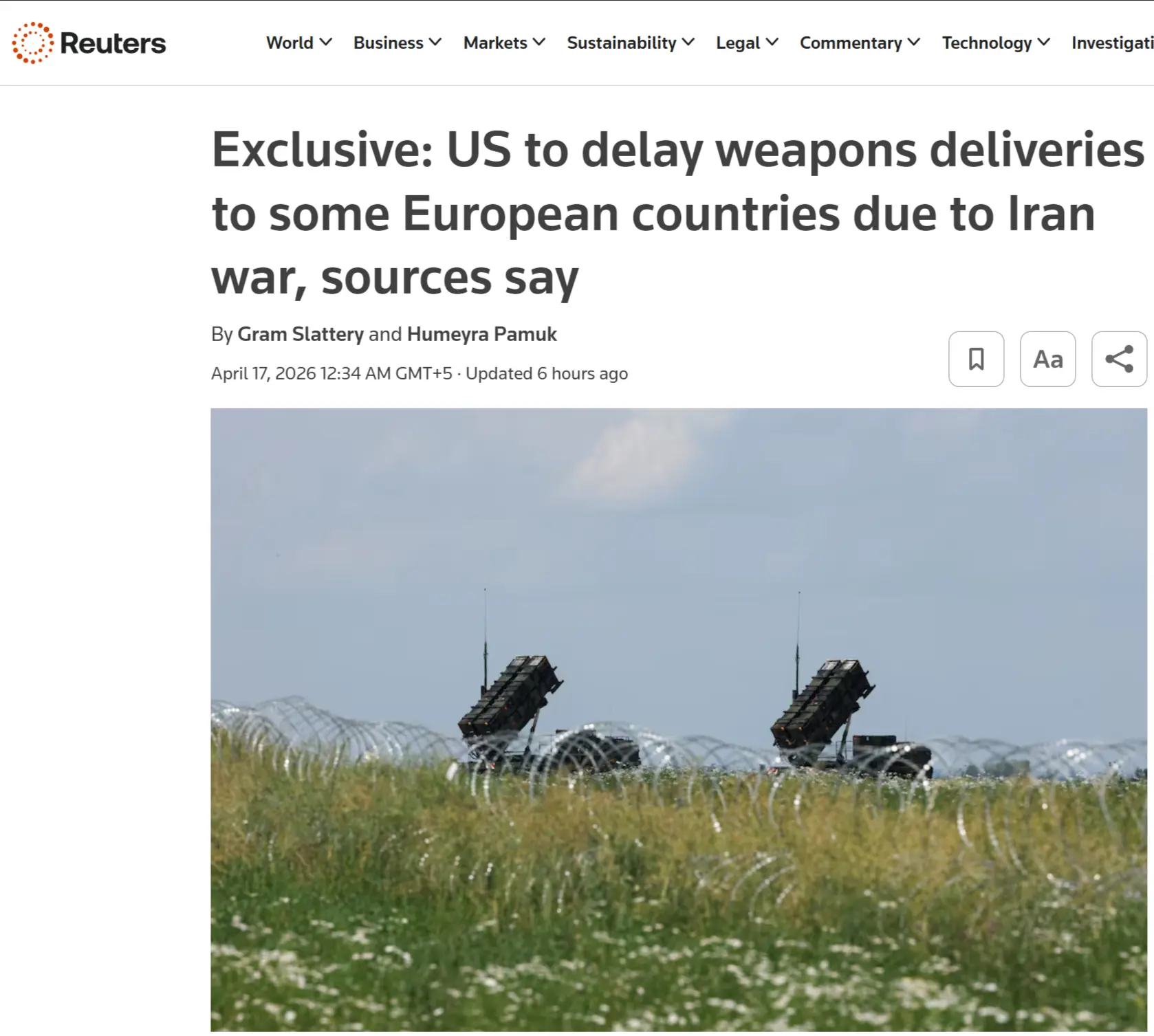 Reuters: По словам пяти источников, знакомых с ситуацией, официальные лица США сообщили некоторым ев