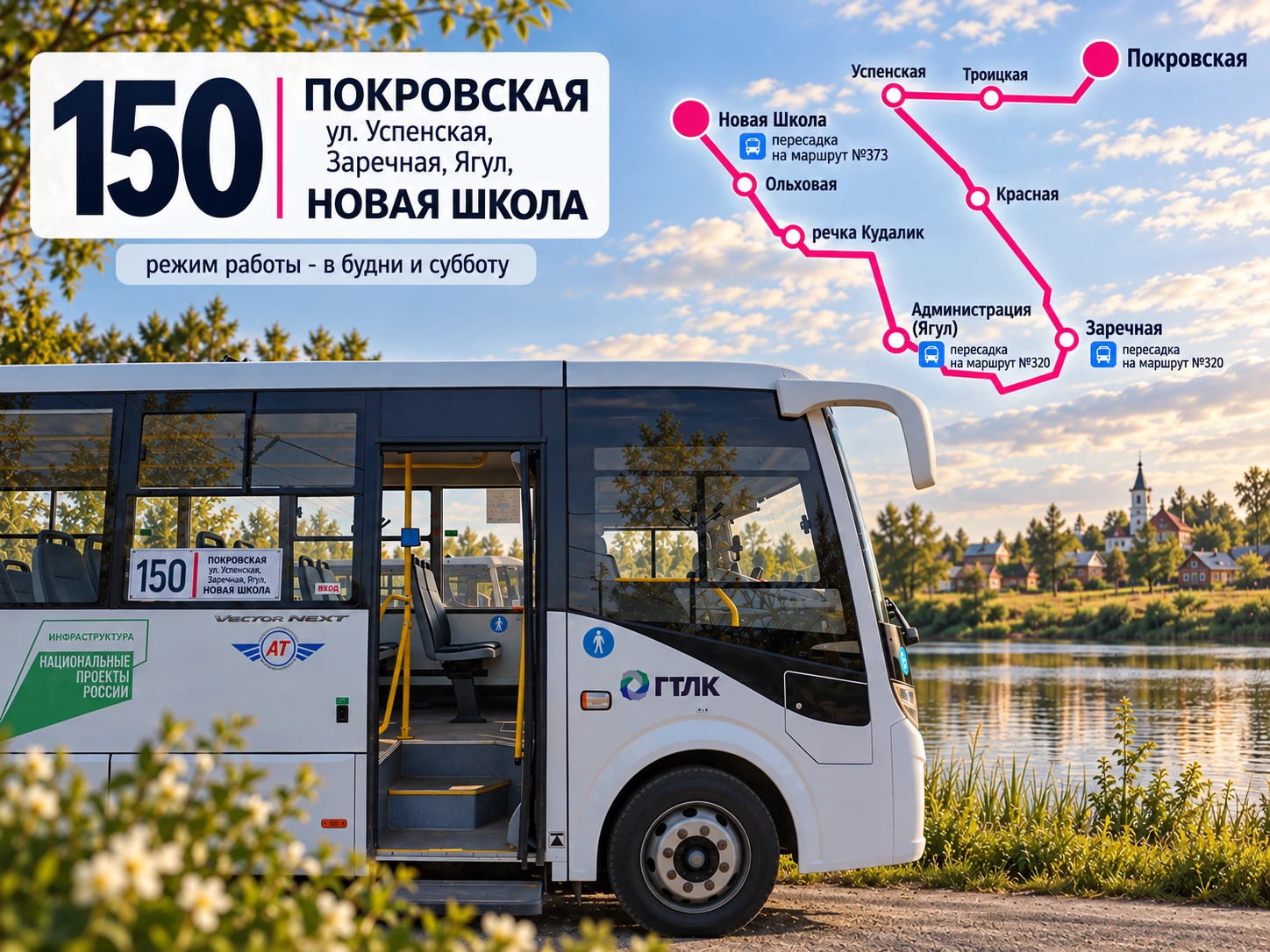 В п. Ягул впервые появится внутренний автобусный маршрут.
