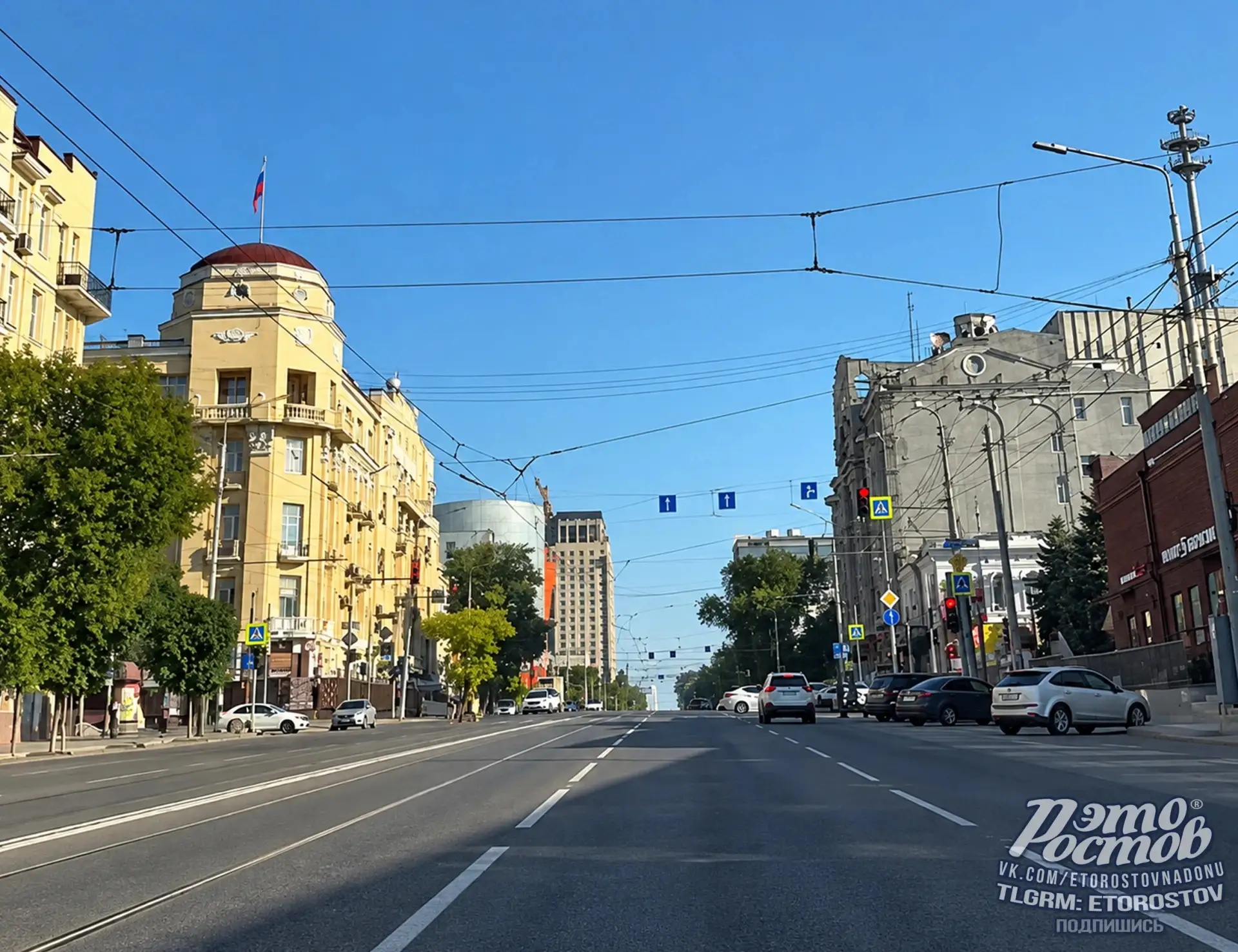 😊 Полупустой утренний Ростов. В будние такого не увидишь!