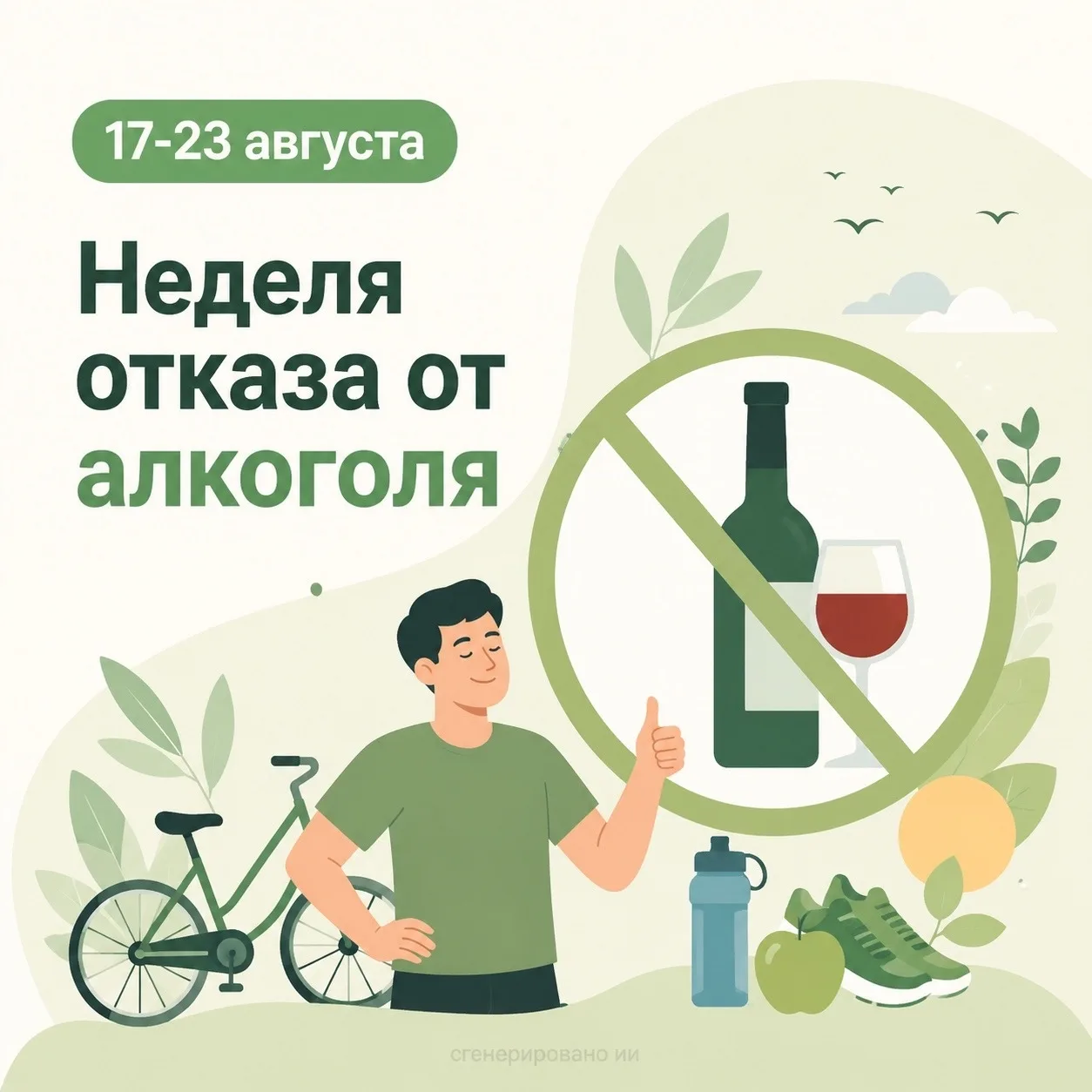 С 17 по 23 августа Минздрав России проводит Неделю отказа от алкоголя