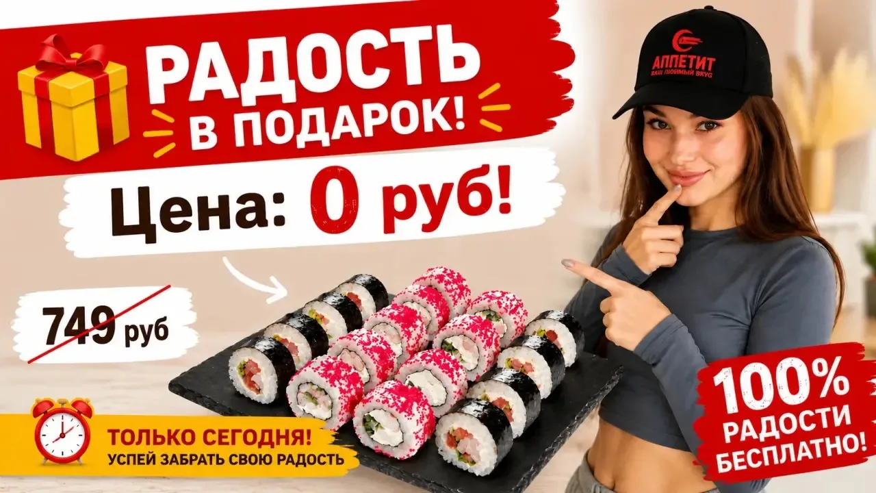 Привет! 👋

Ты на канале Max — доставки еды "Аппетит" в г.Казани

🎁 Для новеньких у меня подарок: 
