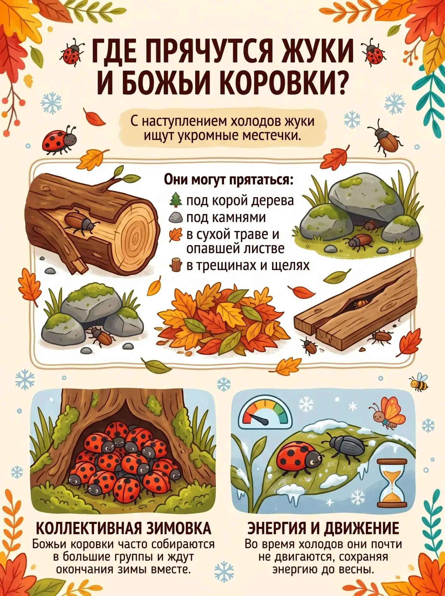 🍂🐞 КУДА ИСЧЕЗАЮТ НАСЕКОМЫЕ ОСЕНЬЮ?