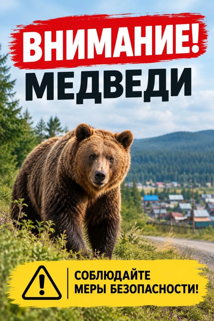 🐻 В связи с участившимися случаями выхода медведей к границам населённых пунктов Кяхти...