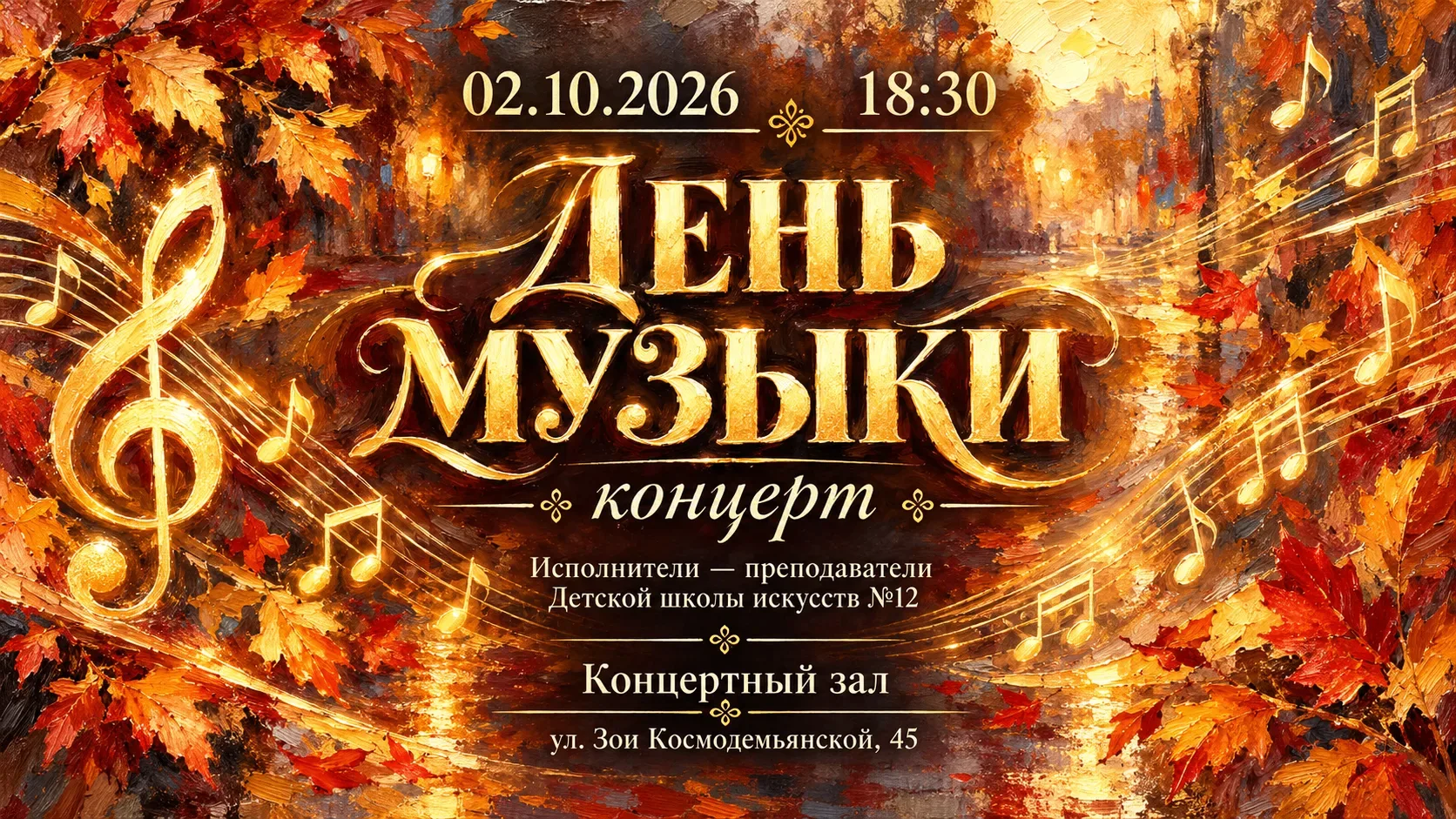 Приглашаем на концерт, посвященный Международному дню Музыки! Традиционно в концерте пр...