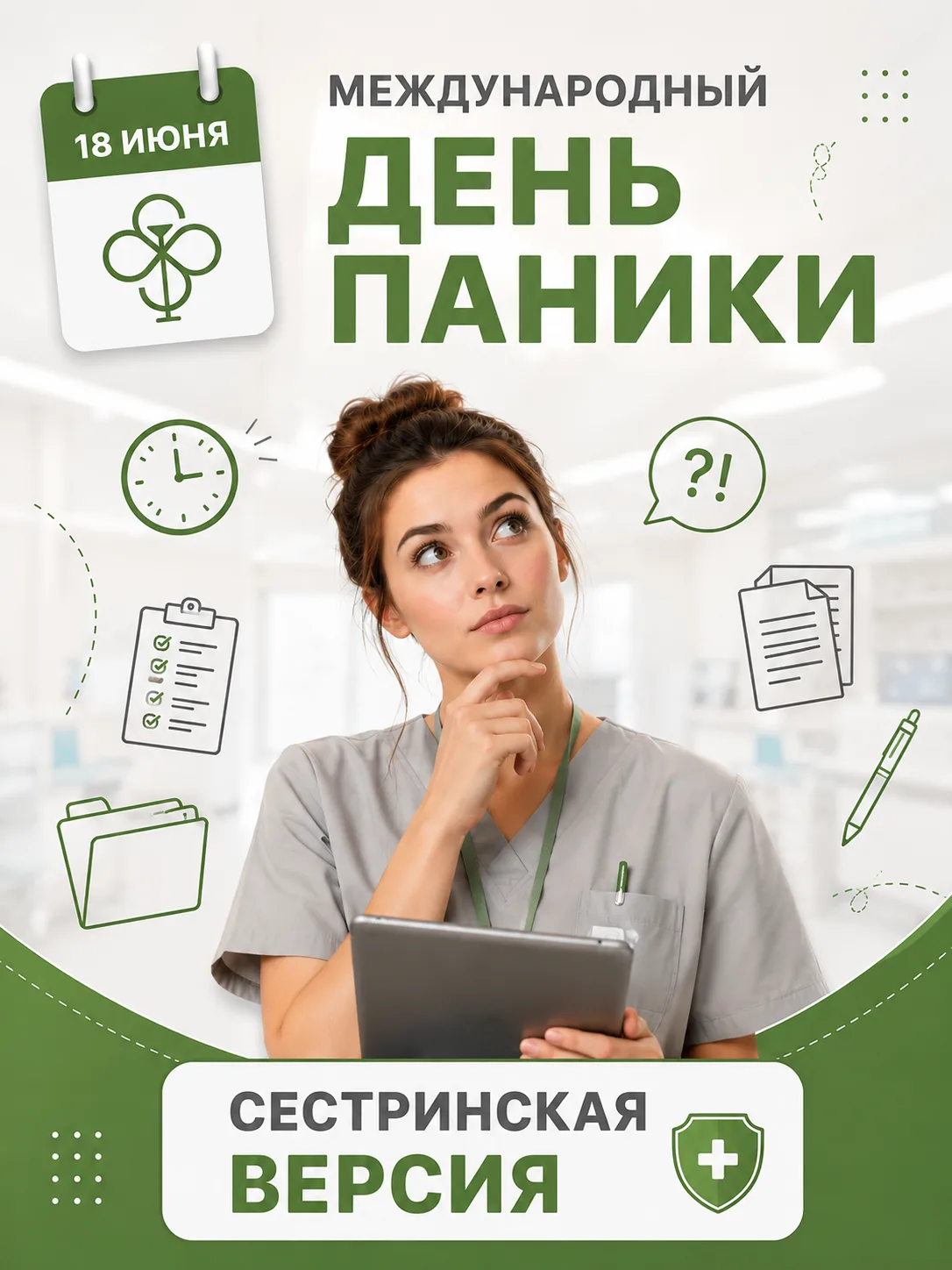 🗓 18 июня — Международный день паники
Паника по расписанию: сестринская версия 😅

🕖 07:55 — начал