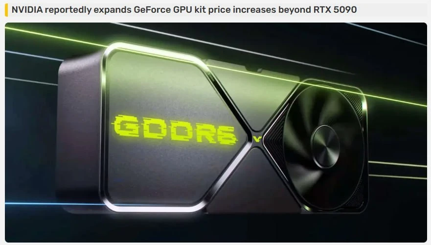 NVIDIA повысила цены на свои видеокарты — подорожали самые современные модели с памятью...