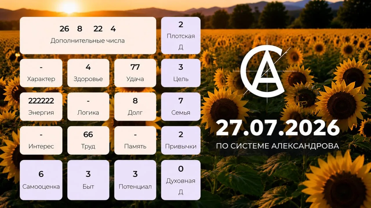 Прогноз на 27 июля
⠀
«22 4» в основе общайтесь и коммуницируйте с людьми, сегодня можно установить к
