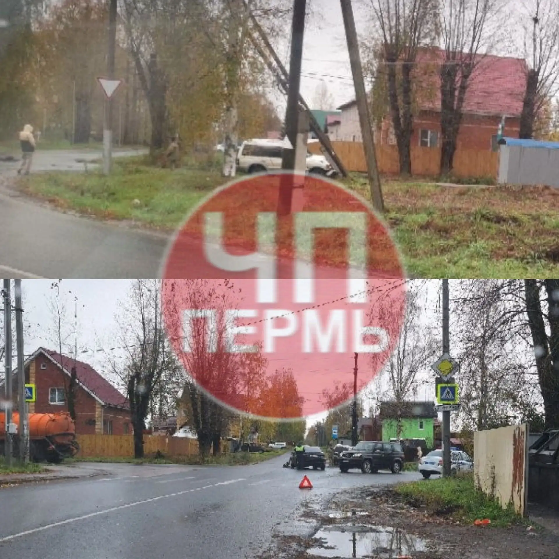 На перекрёстке Фрунзе и Верхоянской сбили столб