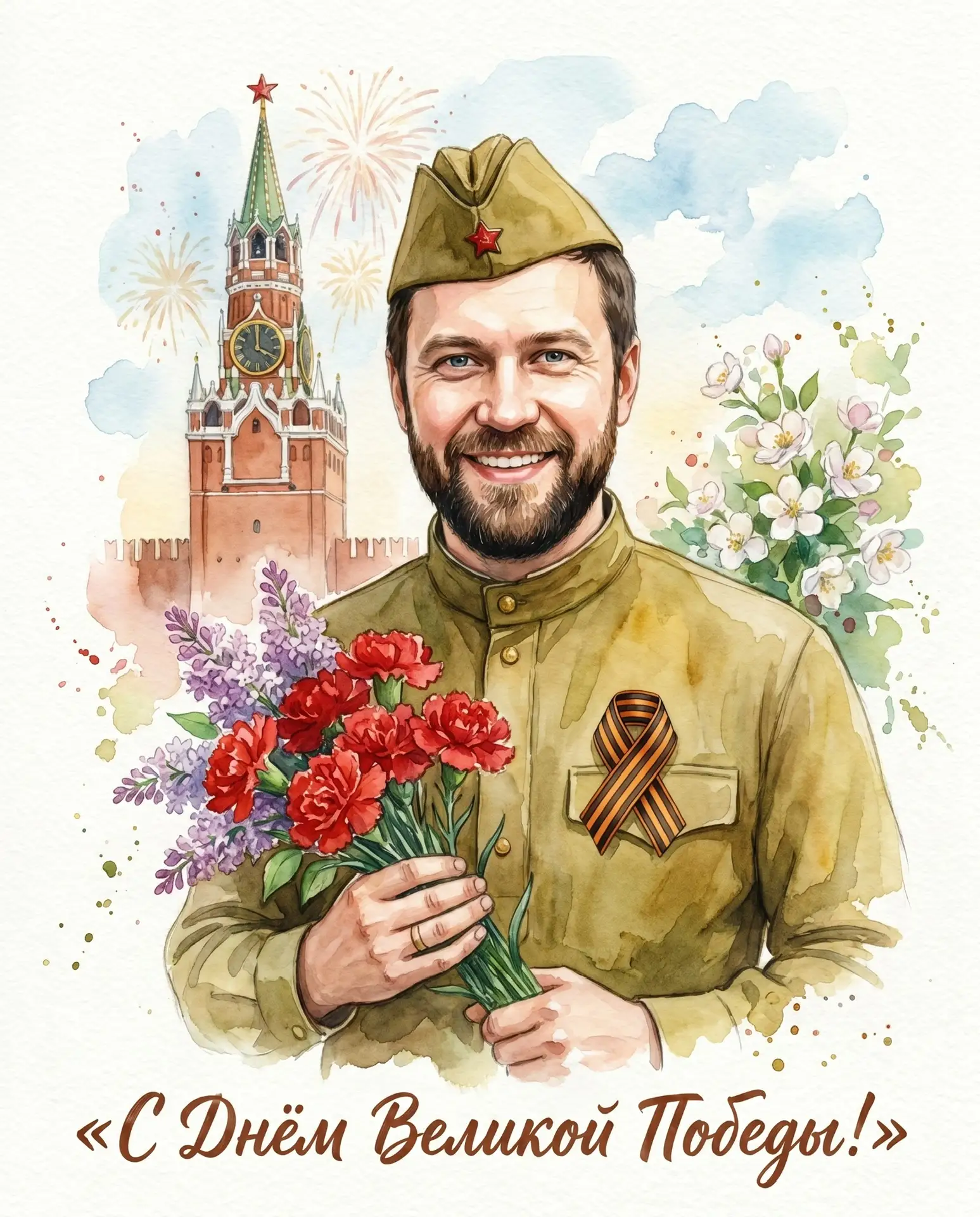 Открытка к 9 Мая 🎖️🕊️  Мы активно готовимся к майским праздникам и подготовили для вас новый шаблон.