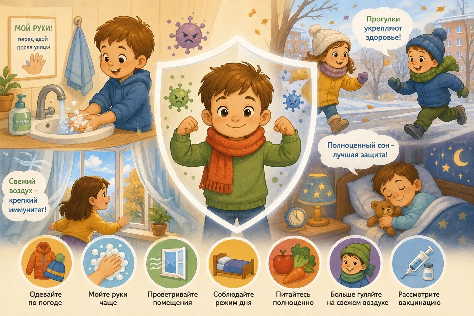 🤧Профилактика гриппа и ОРВИ у детей