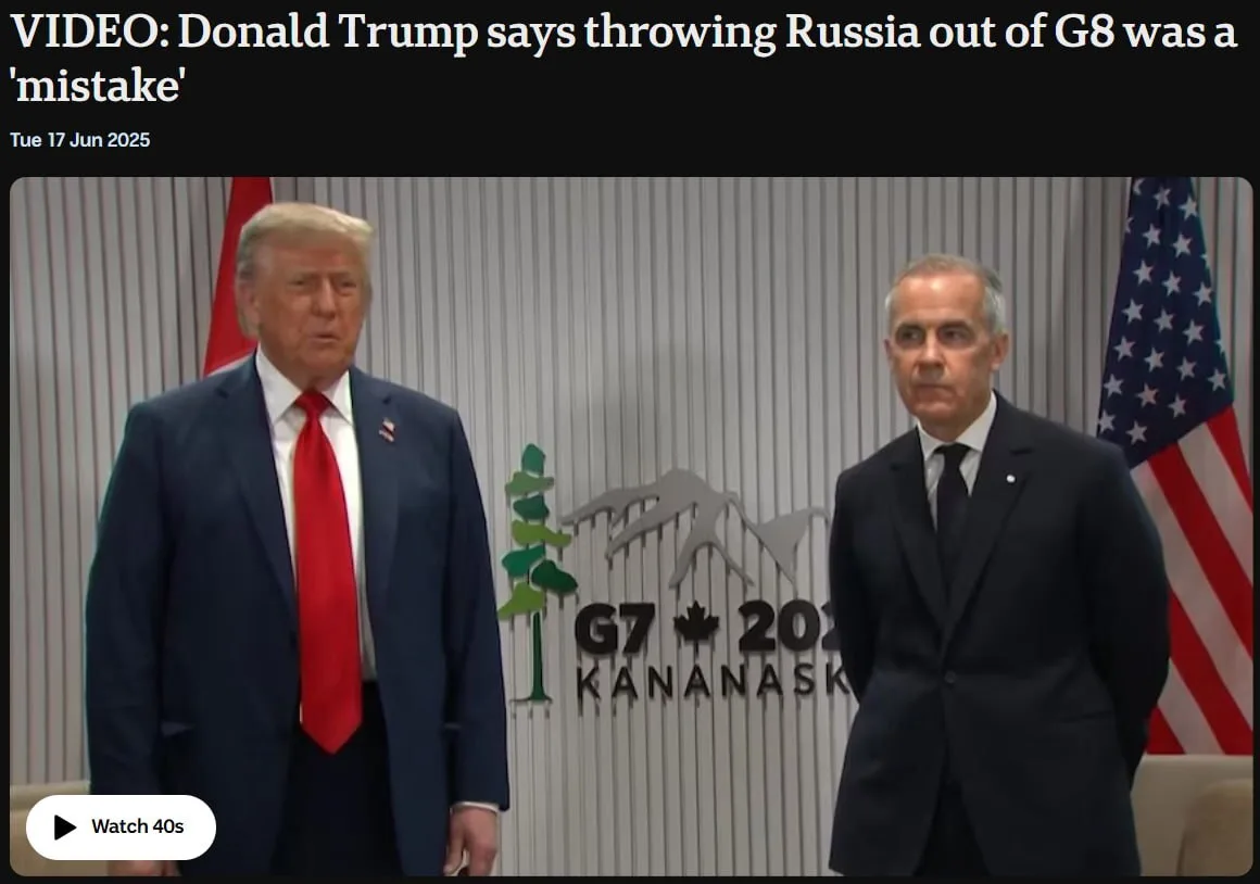 ‼️🇺🇸🇷🇺Трамп Исключение России из G8 после 2014 года было «ошибкой»