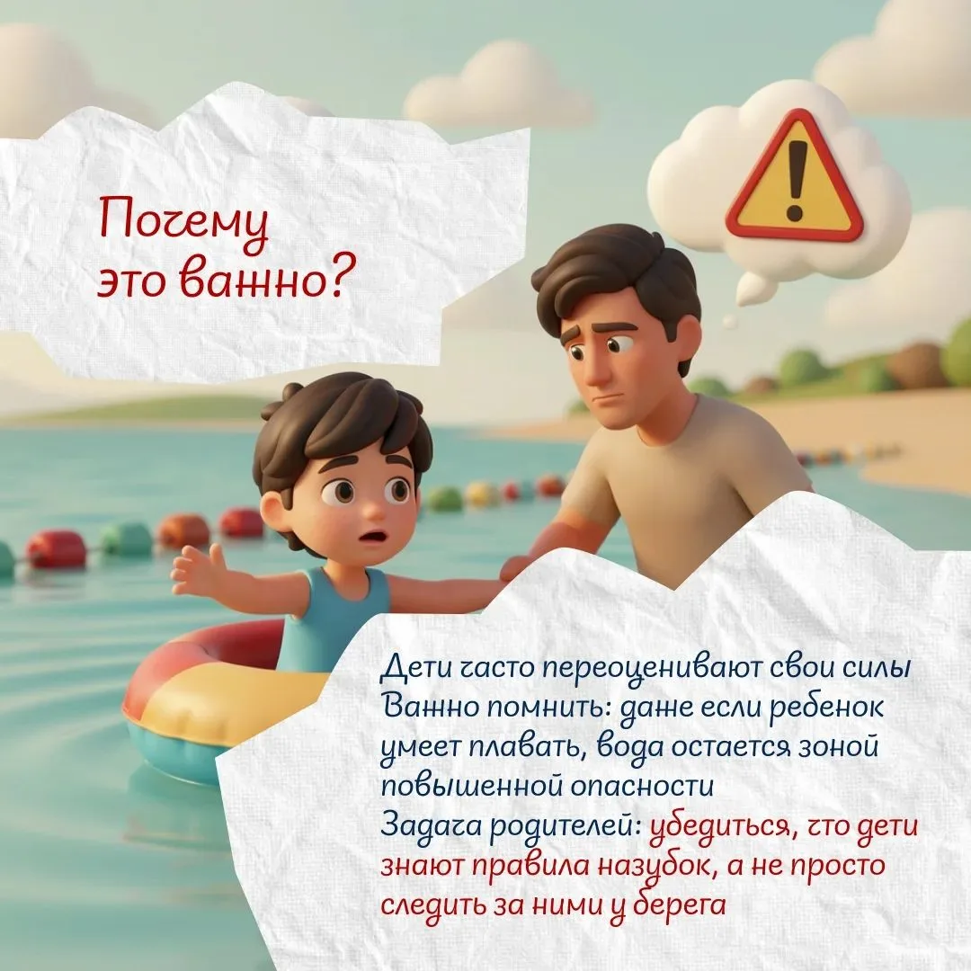 Рубрика:#БезопасноеЛето_10ds
Лето, вода, дети...📢

В суете отдыха мы часто забываем о главном — пра