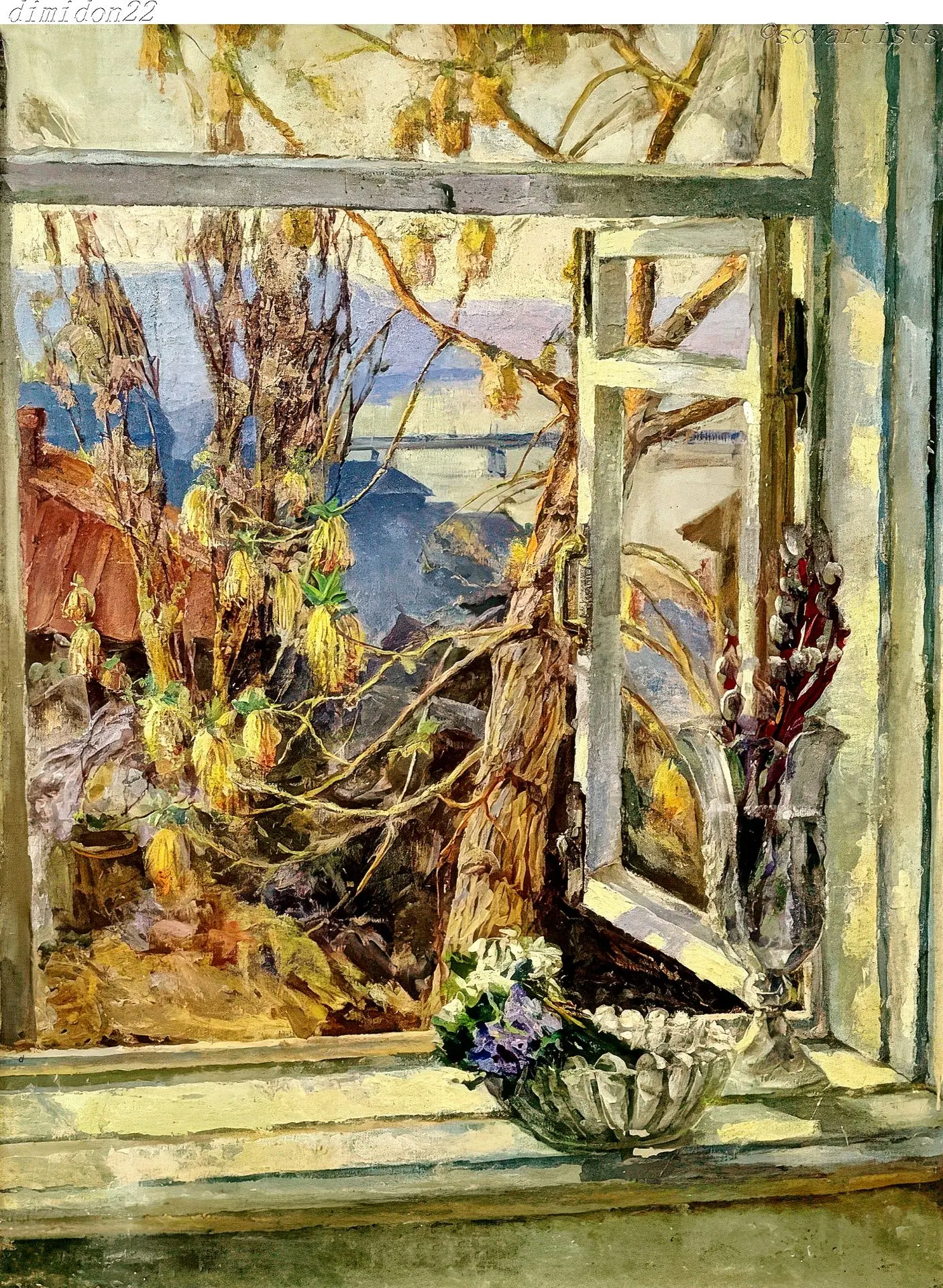 Тюлькин Александр Эрастович (30.08.1888, Уфа - 18.03.1980, Уфа). «Весеннее окно». 1961 ...