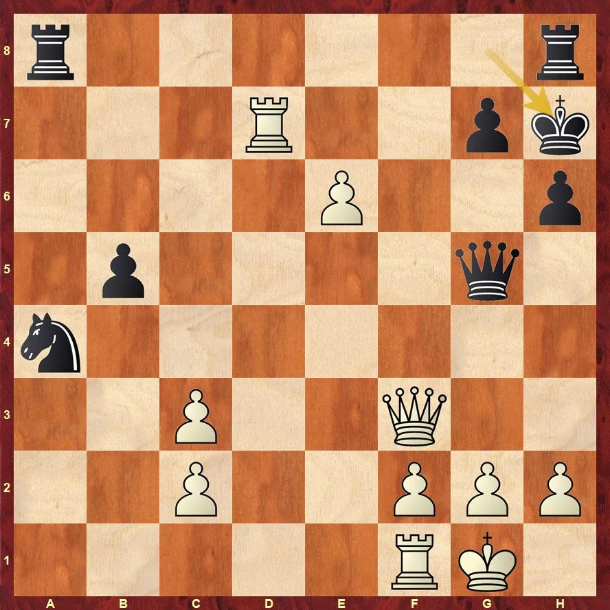 #ПозицияДня

Д. Паравян - С. Харш (Усть-Каменогорск)

По флангу: 30.h4! Qg6 31.h5! После 31...Qxe6 3