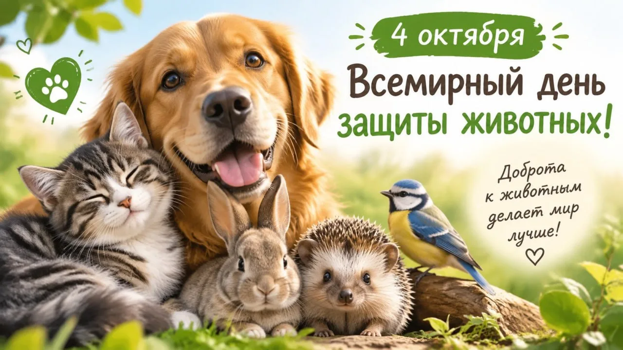 🐾 4 октября - Всемирный день защиты животных! 🌍