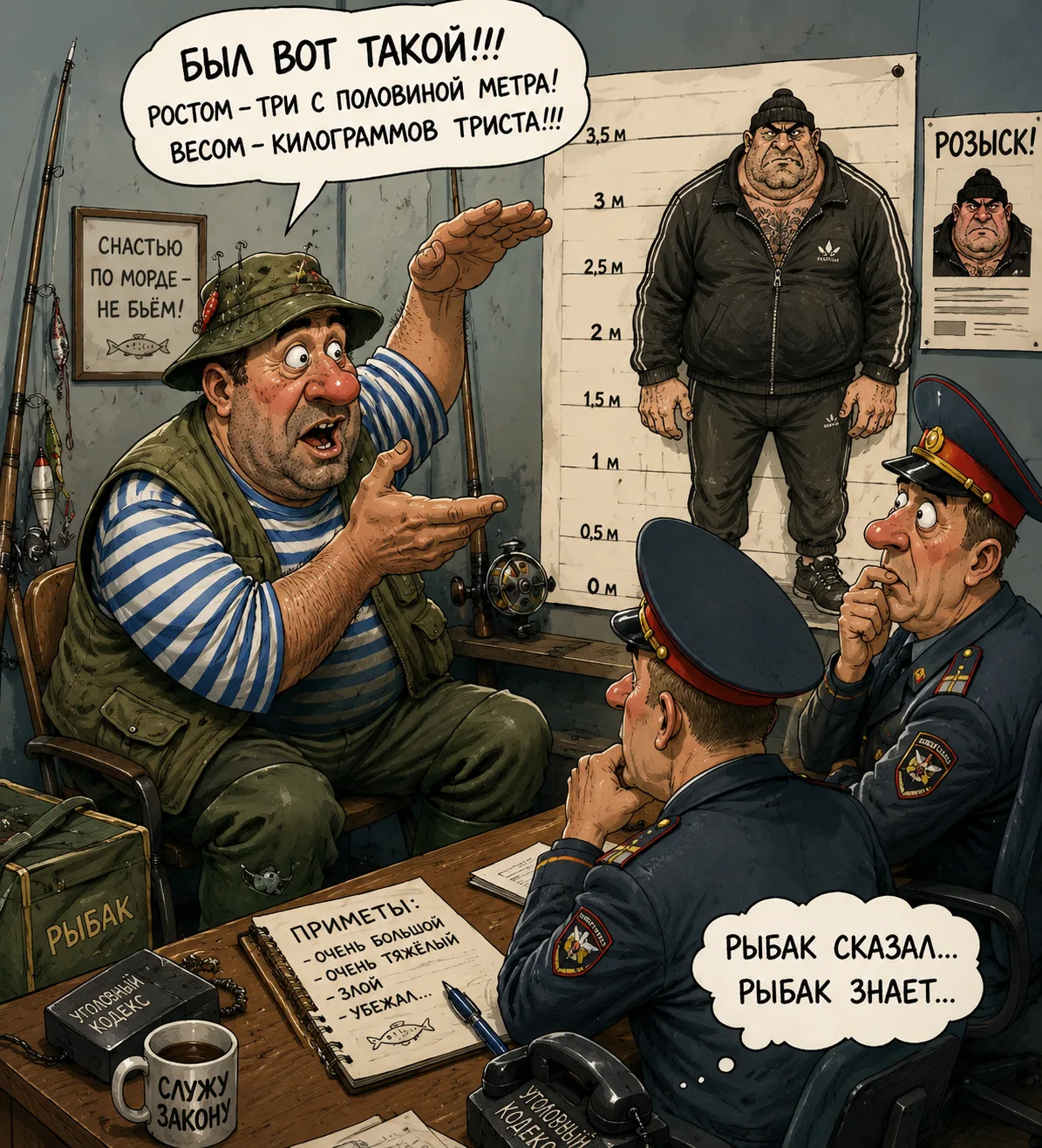 Один заядлый рыбак, оказавшись на месте преступления, схватил преступника, но тот вырва...