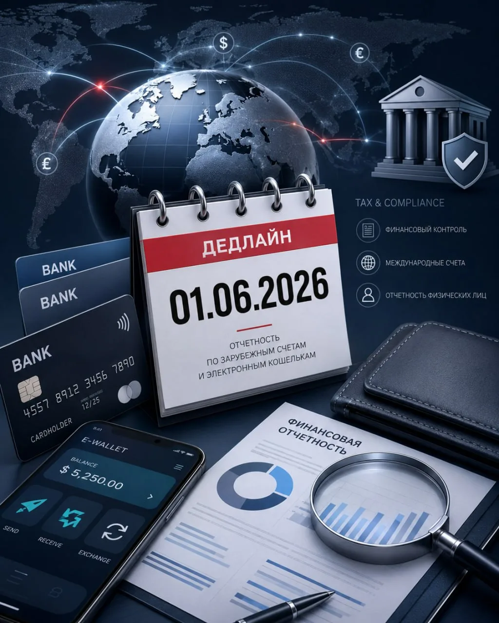 🌍 До 01.06.2026 физлицам нужно отчитаться о зарубежных счетах и электронных кошельках