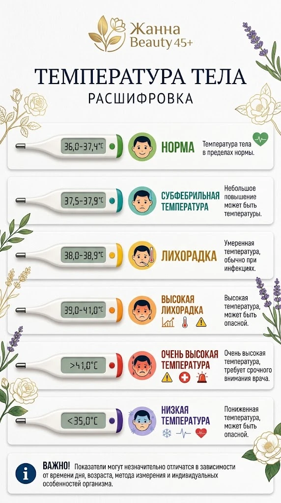 🌡️ Температура тела: что значат цифры