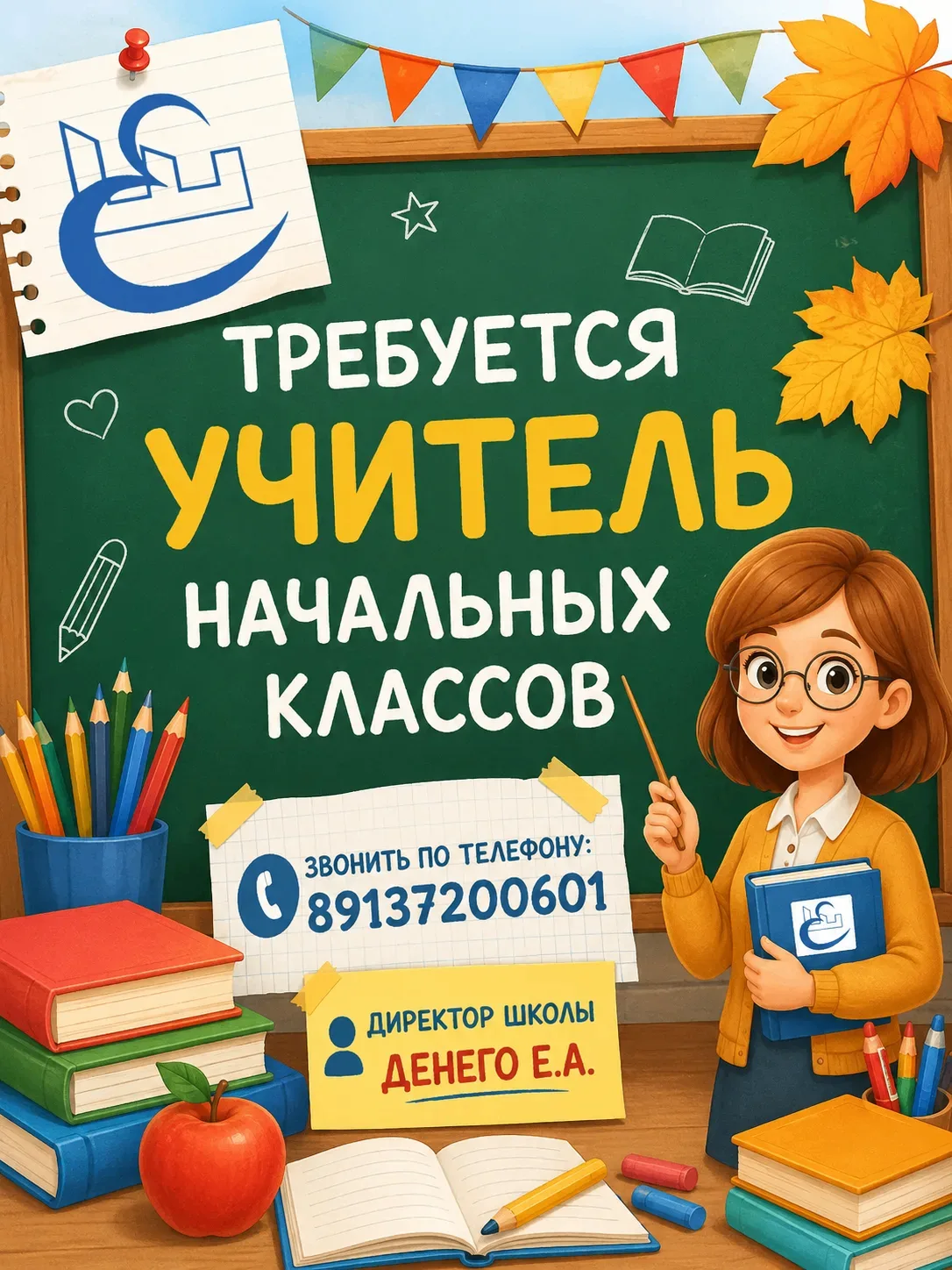 👨‍🎓 Наша школа ищет учителя начальных классов!

👩‍🏫 Мы хотим, чтобы рядом с нашими ребятами был 
