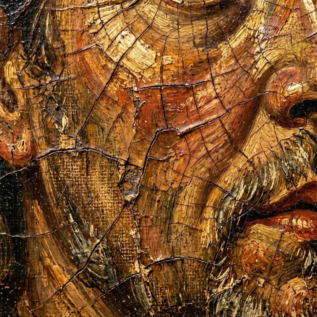 🎨 Почему на старых картинах появляется сеть трещин?
