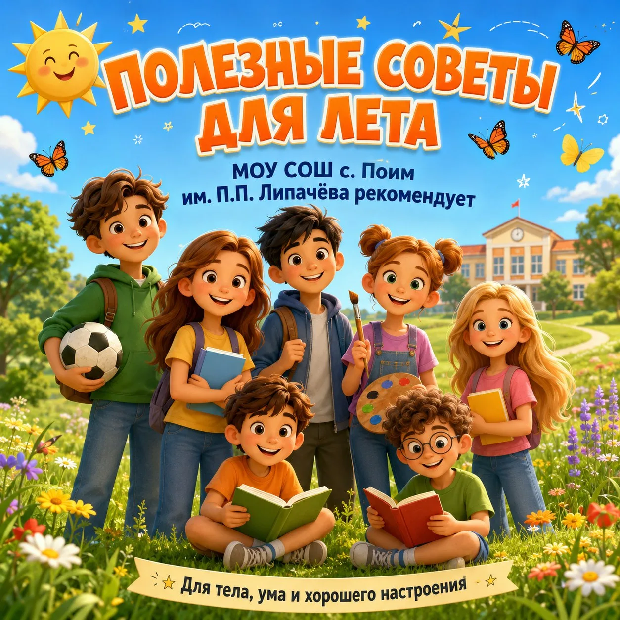 🎯 МОУ СОШ с. Поим им. П.П. Липачёва подготовила для вас 9 полезных советов, как провести лето с пол