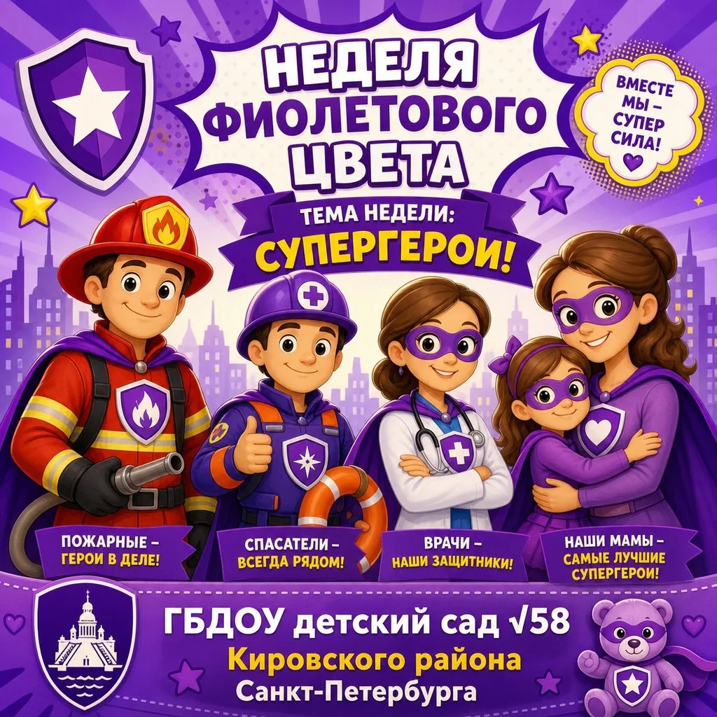Фиолетовая неделя супергероев в нашем саду! 💜