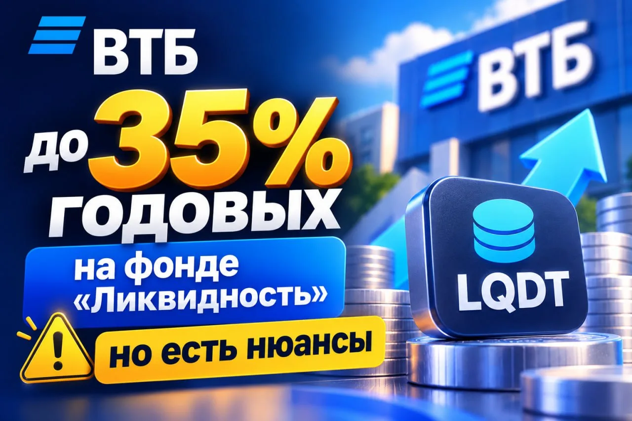 ВТБ: до 35% годовых на фонде «Ликвидность» - для новых и текущих клиентов