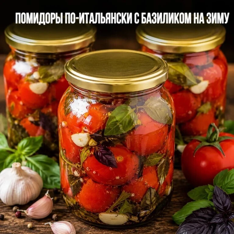 🍅 ПОМИДОРЫ ПО-ИТАЛЬЯНСКИ С БАЗИЛИКОМ НА ЗИМУ