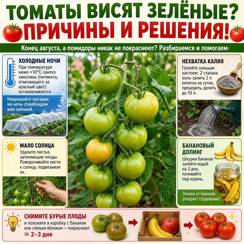 🍅 ТОМАТЫ ВИСЯТ ЗЕЛЁНЫЕ? ПРИЧИНЫ И РЕШЕНИЯ! 🍅