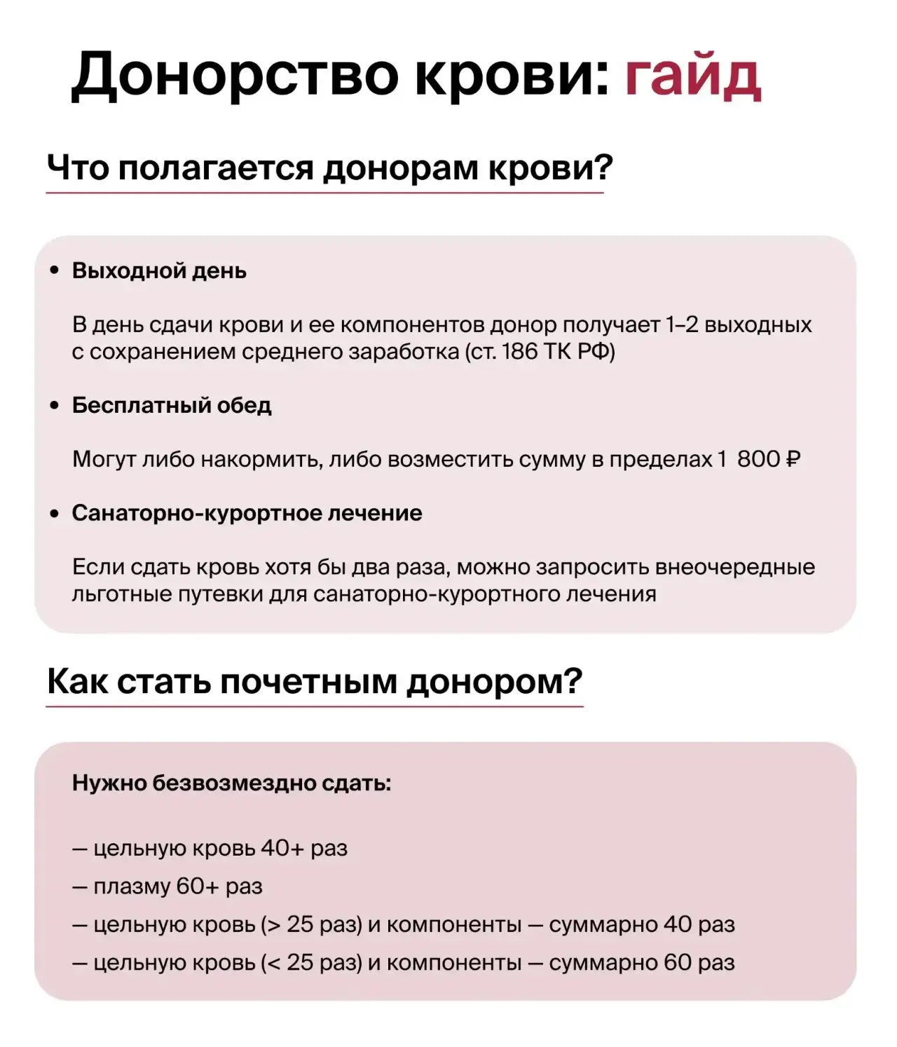 Всемирный день донора бывает раз в году, а вот донорские льготы действуют постоянно — рассказываем, 