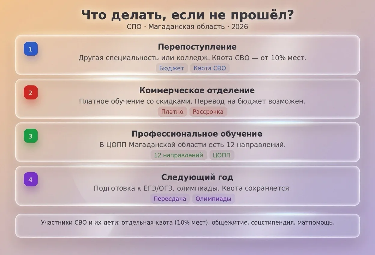 Что делать, если не прошел?                                       Варианты для абитурие...