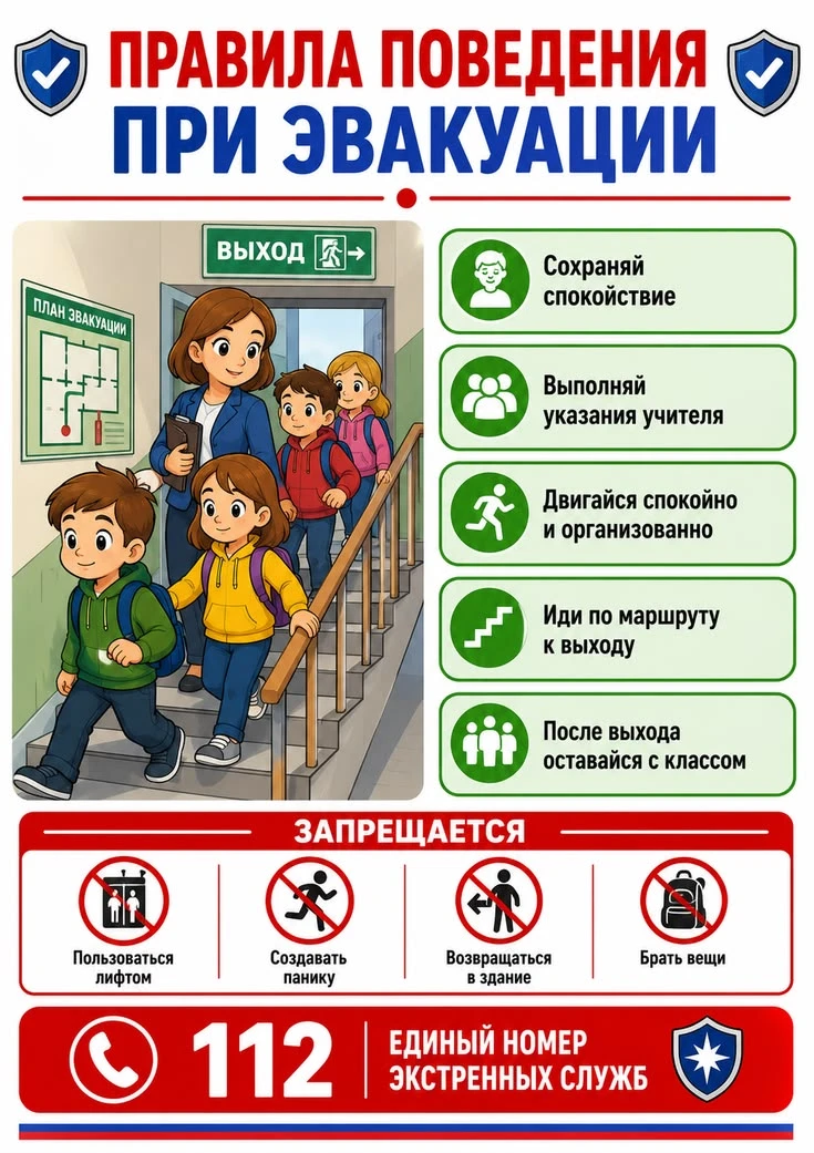 👆Правила поведения при эвакуации👆