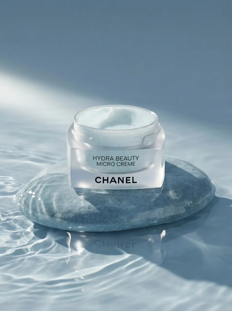Use the uploaded image as the exact product reference. A premium product placed on a natural stone p